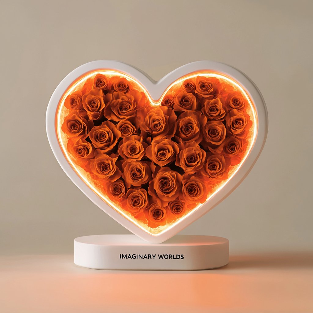 Eternal Love Orange Rose Heart Speaker - Imaginary Worlds