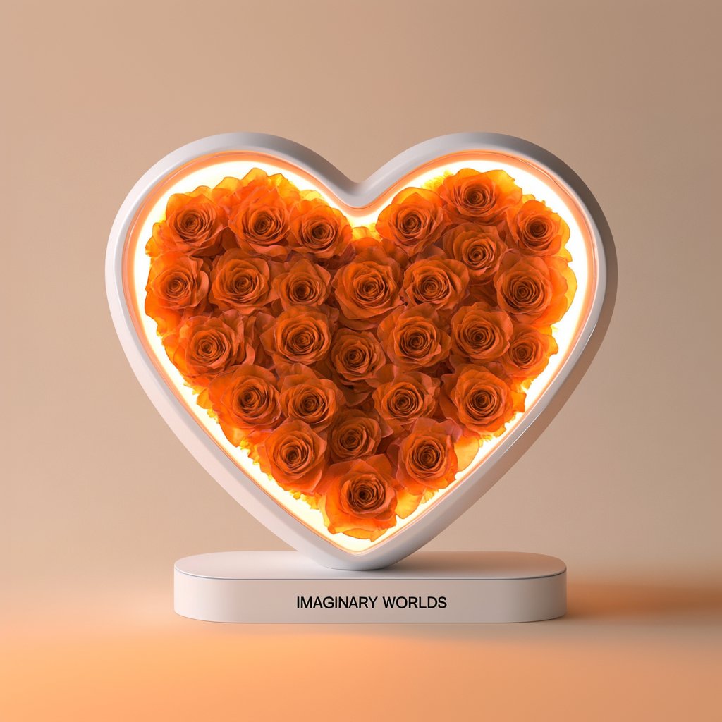 Eternal Love Orange Rose Heart Speaker - Imaginary Worlds