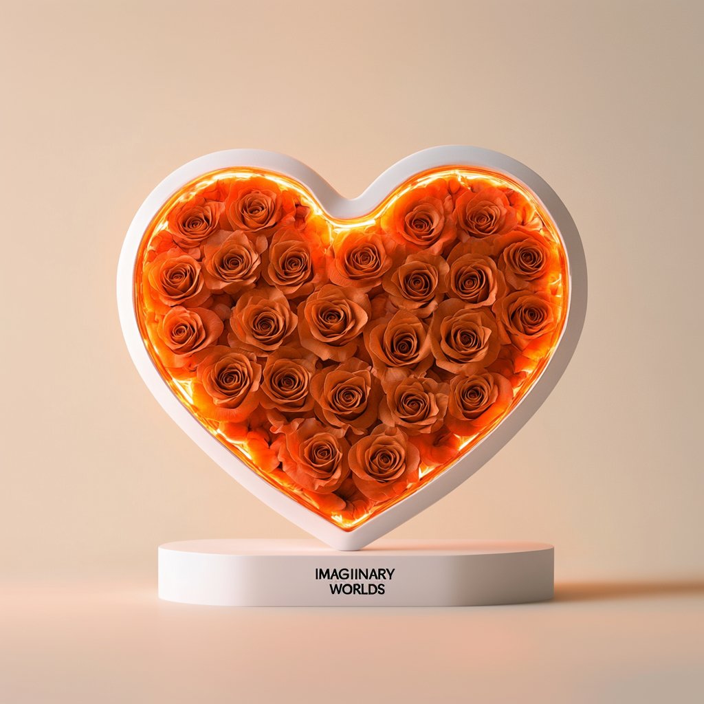 Eternal Love Orange Rose Heart Speaker - Imaginary Worlds