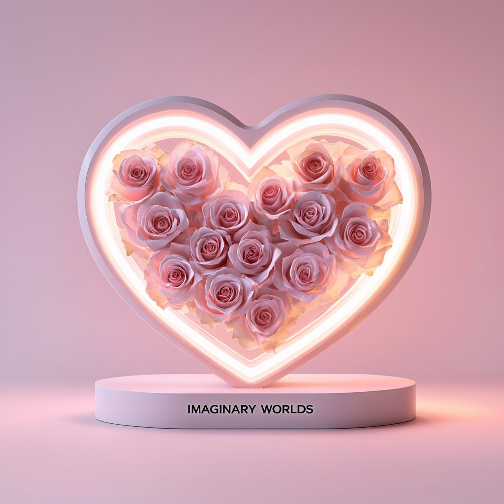 Eternal Love Pink Rose Heart Speaker - Imaginary Worlds