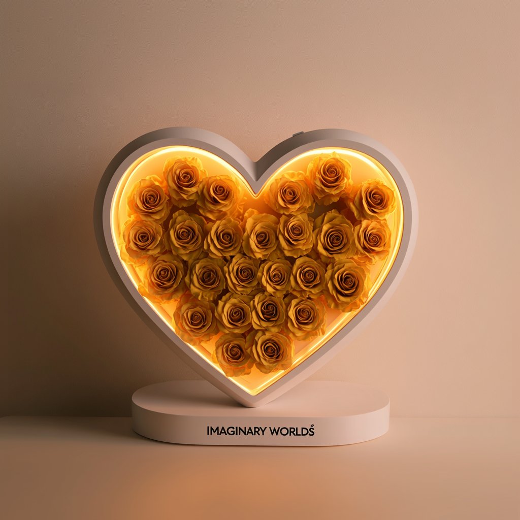 Eternal Love Yellow Rose Heart Speaker - Imaginary Worlds