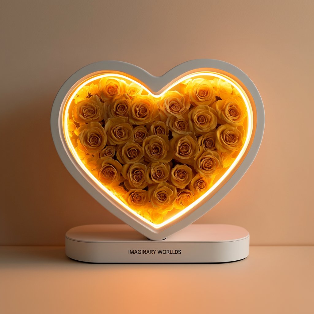 Eternal Love Yellow Rose Heart Speaker - Imaginary Worlds