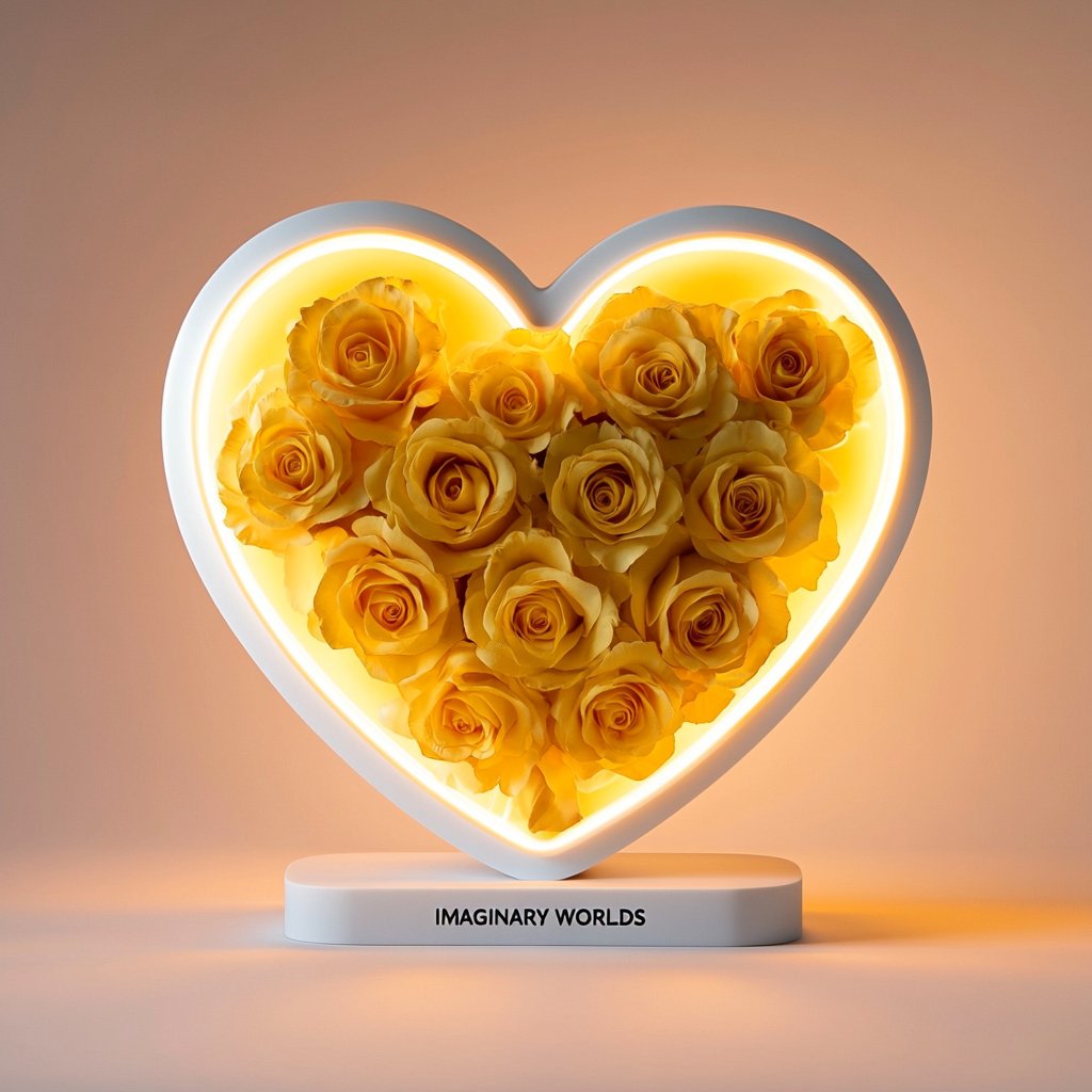 Eternal Love Yellow Rose Heart Speaker - Imaginary Worlds