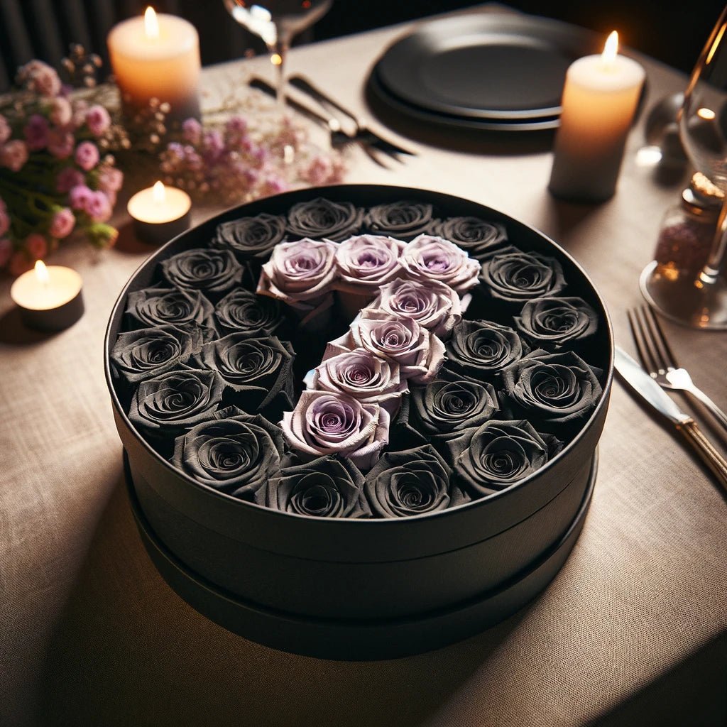 Eternal Noir & Lavender Number – Custom Black Round Box - Imaginary Worlds