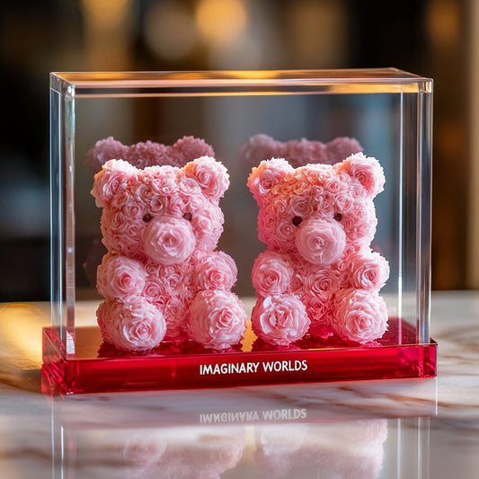 Eternal Pink Rose Bear Set - Imaginary Worlds