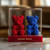 Eternal Red and Blue Rose Bear Set - Imaginary Worlds