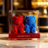 Eternal Red and Blue Rose Bear Set - Imaginary Worlds