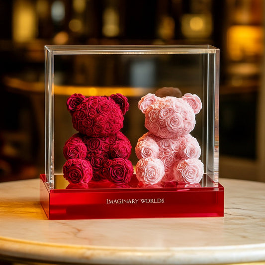 Eternal Red and Pink Rose Bear Set - Imaginary Worlds