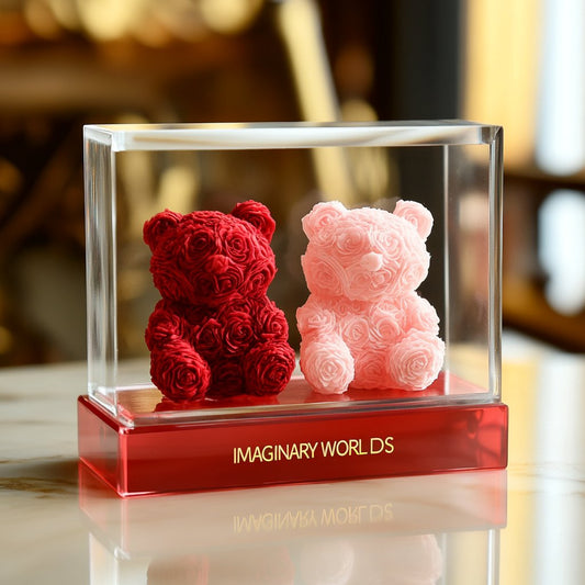 Eternal Red and Pink Rose Bear Set - Imaginary Worlds