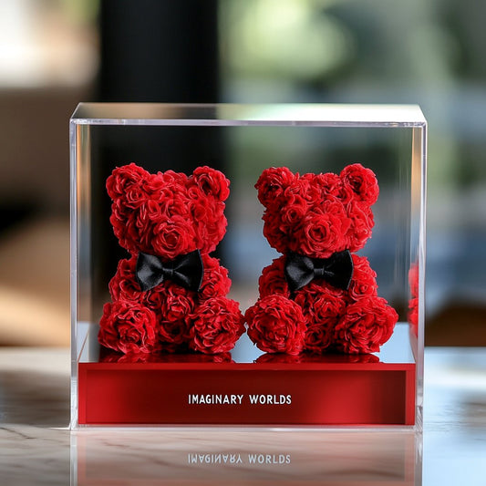 Eternal Red Flower Bear Couple Set - Imaginary Worlds