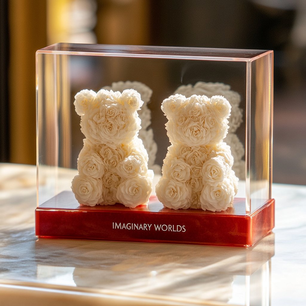 Eternal White Rose Bear Set - Imaginary Worlds