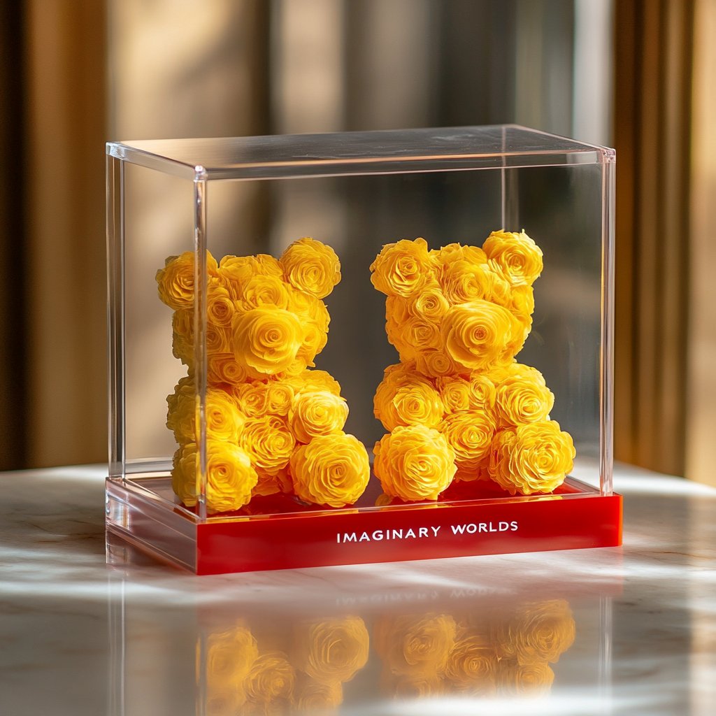 Eternal Yellow Rose Bear Set - Imaginary Worlds