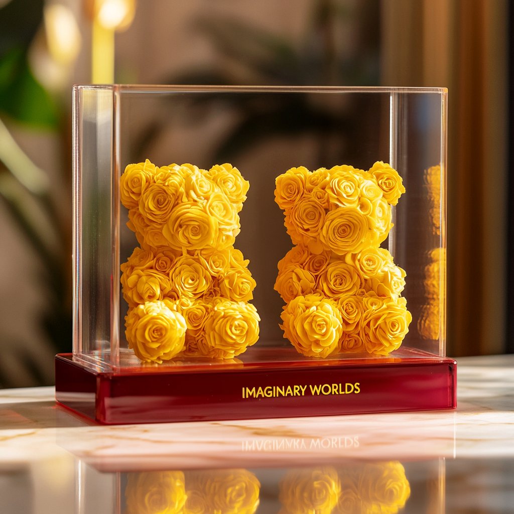 Eternal Yellow Rose Bear Set - Imaginary Worlds