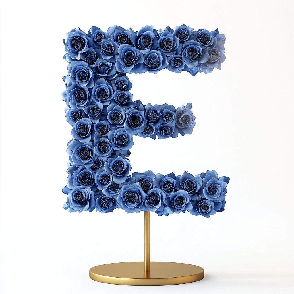 Eurydice Blue Rose Letter E Lamp - Imaginary Worlds