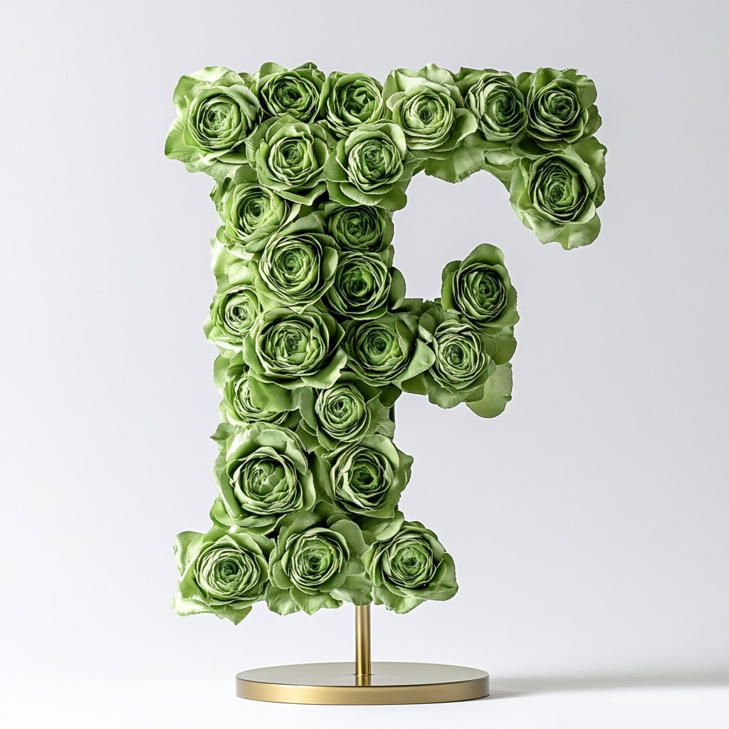 Fates Green Rose Letter F Lamp - Imaginary Worlds