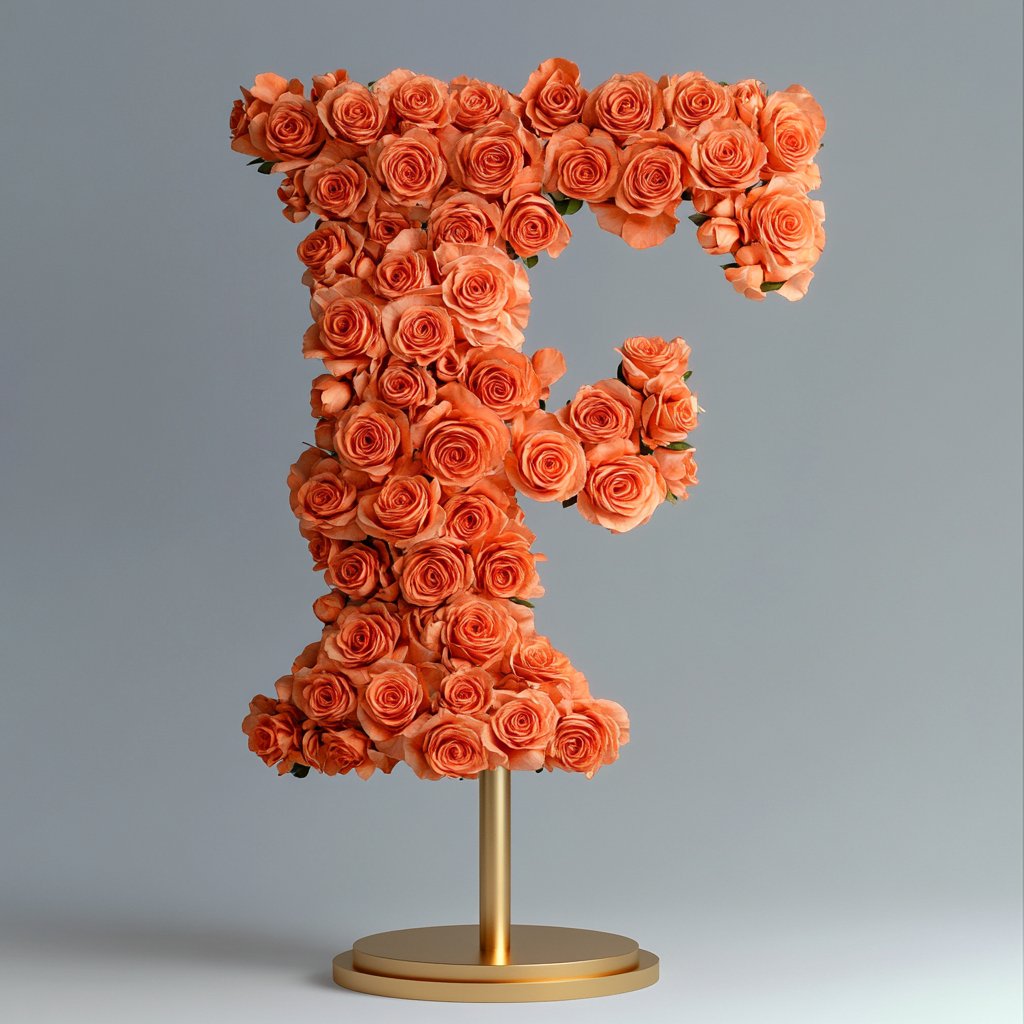 Fates Orange Rose Letter F Lamp - Imaginary Worlds