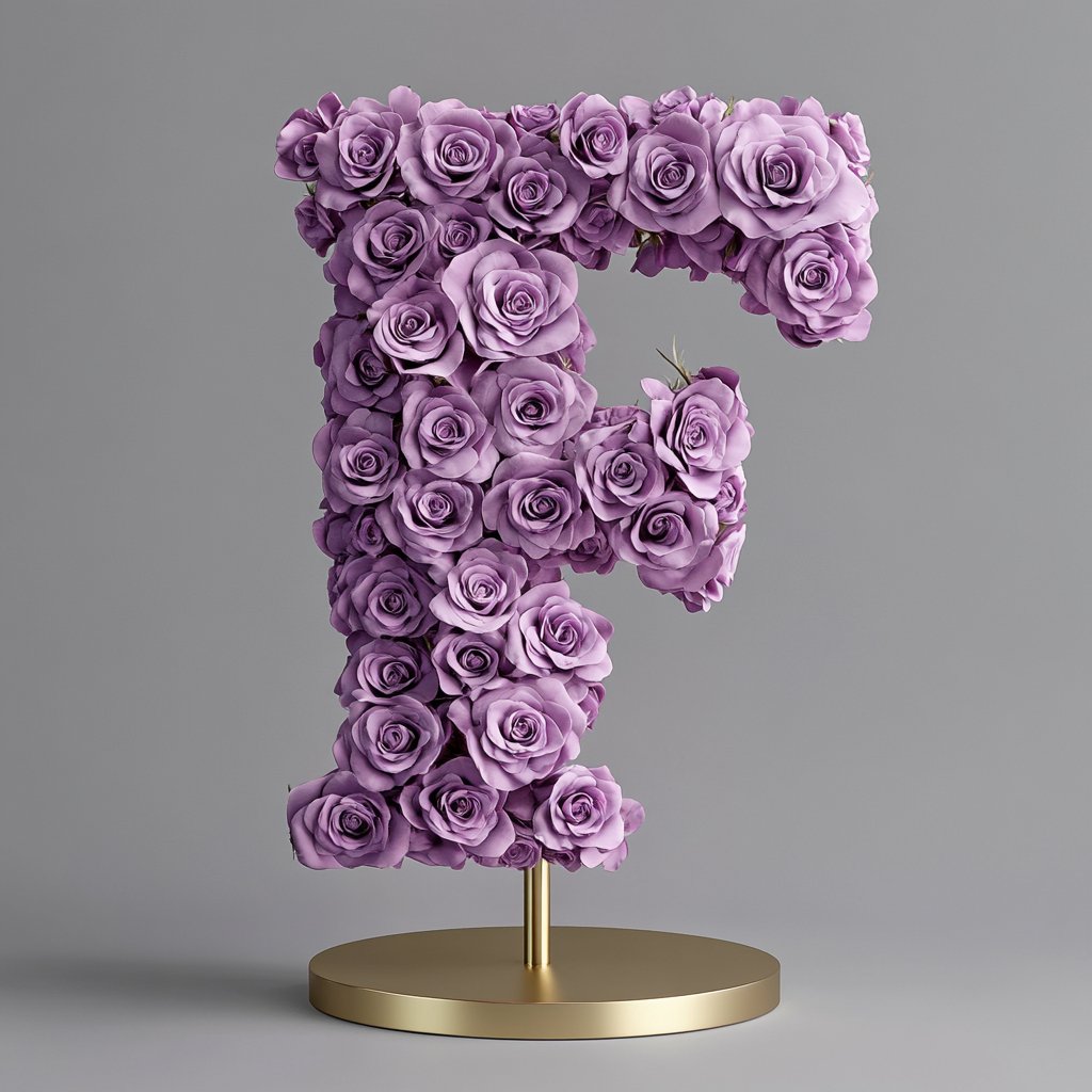 Fates Purple Rose Letter F Lamp - Imaginary Worlds