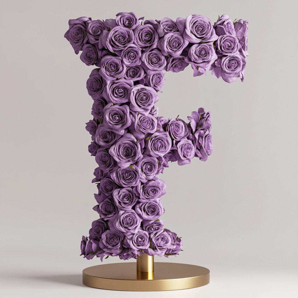 Fates Purple Rose Letter F Lamp - Imaginary Worlds