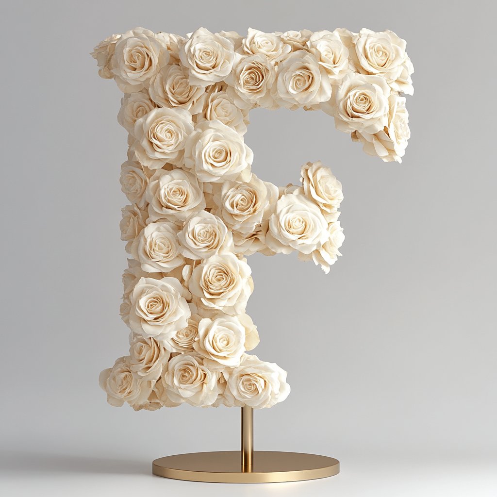 Fates White Rose Letter F Lamp - Imaginary Worlds