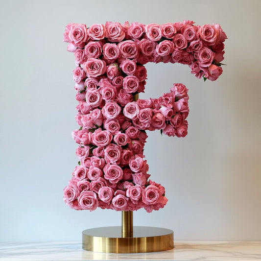 Fauna Pink Rose Letter F Lamp - Imaginary Worlds