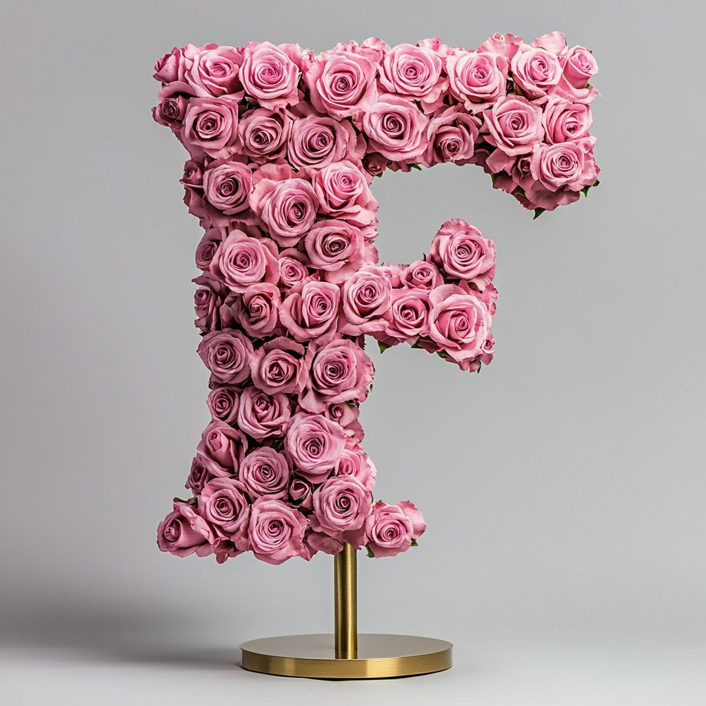 Fauna Pink Rose Letter F Lamp - Imaginary Worlds