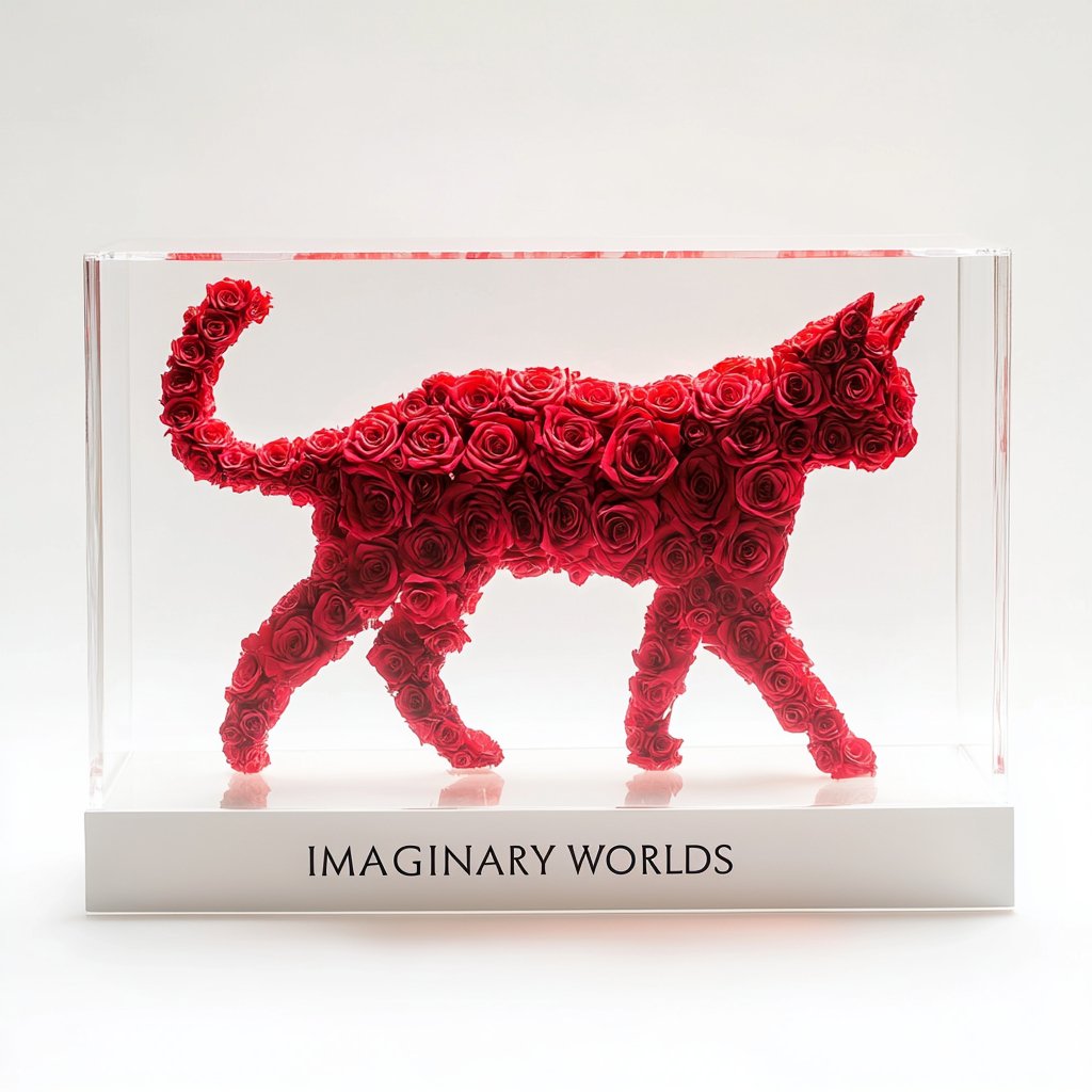 Forever Red Rose Cat - Imaginary Worlds