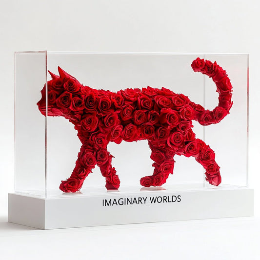 Forever Red Rose Cat - Imaginary Worlds