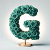 Gaia Teal Rose Letter G Lamp - Imaginary Worlds