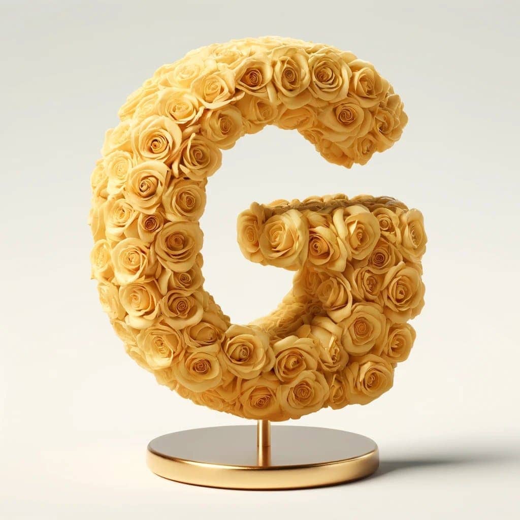 Gaia Yellow Rose Letter G Lamp - Imaginary Worlds