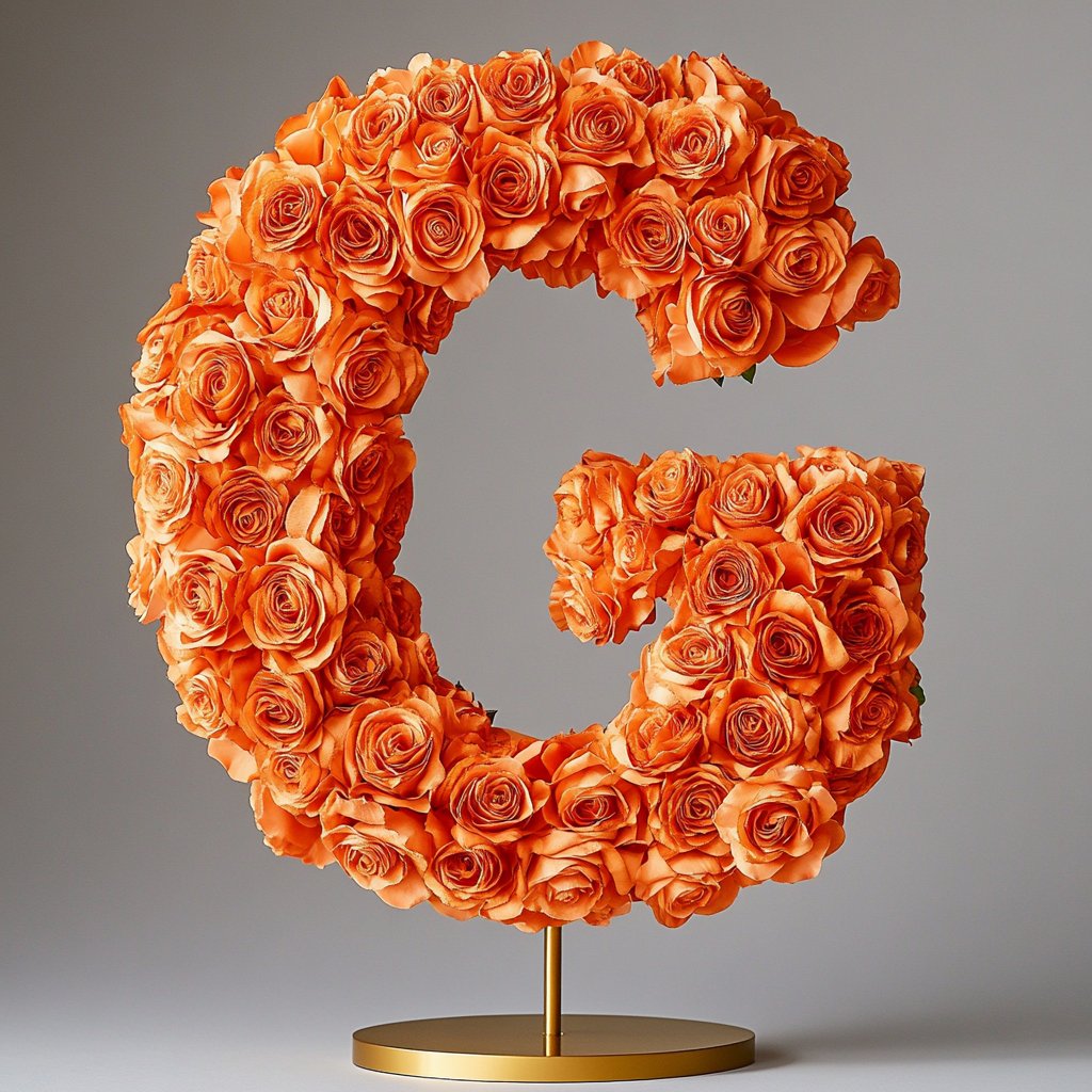 Glaucus Orange Rose Letter G Lamp - Imaginary Worlds