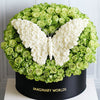 Green Ramo Buchon White Roses Butterfly - Imaginary Worlds