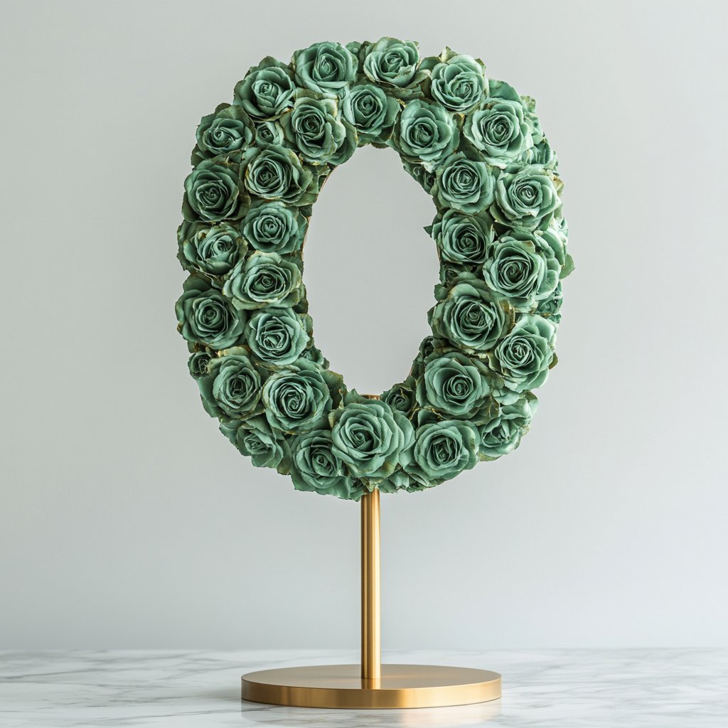 Green Rose Eternal Number 0 Lamp - Imaginary Worlds