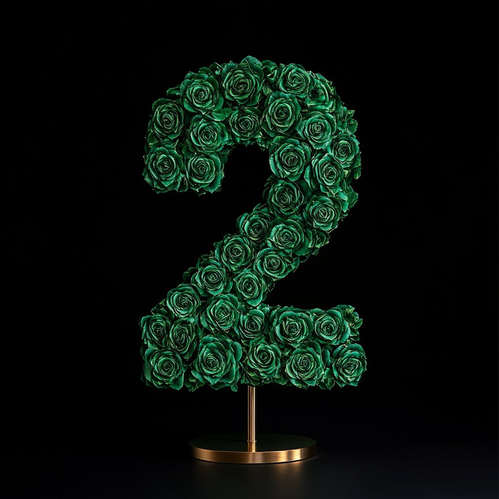 Green Rose Eternal Number 2 Lamp - Imaginary Worlds