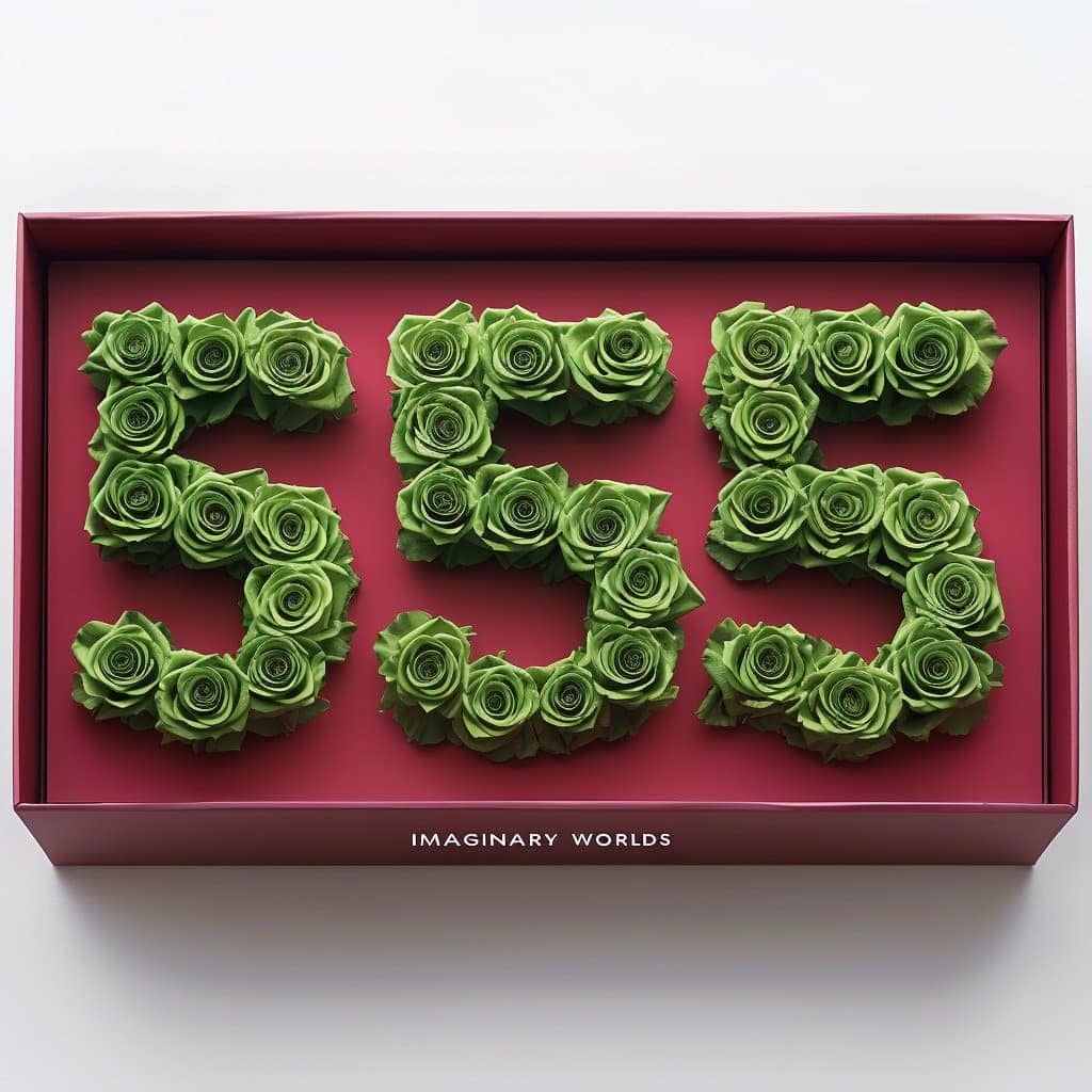 Green Roses 555 Rose Box - Imaginary Worlds