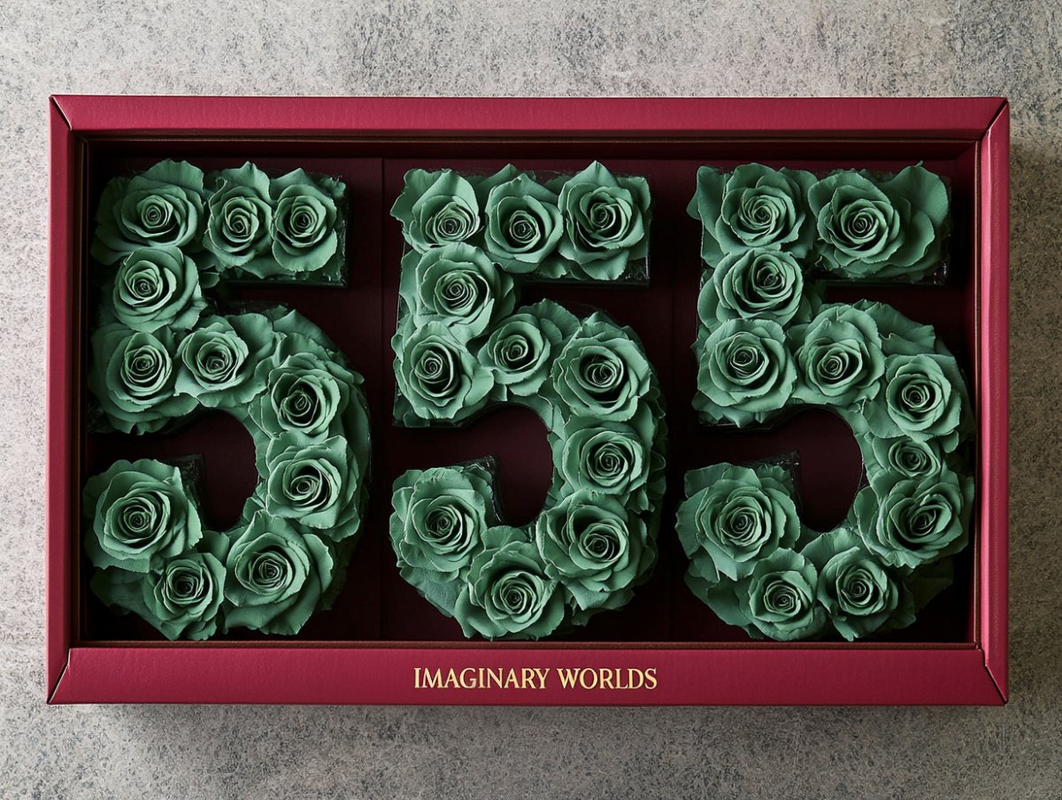 Green Roses 555 Rose Box - Imaginary Worlds