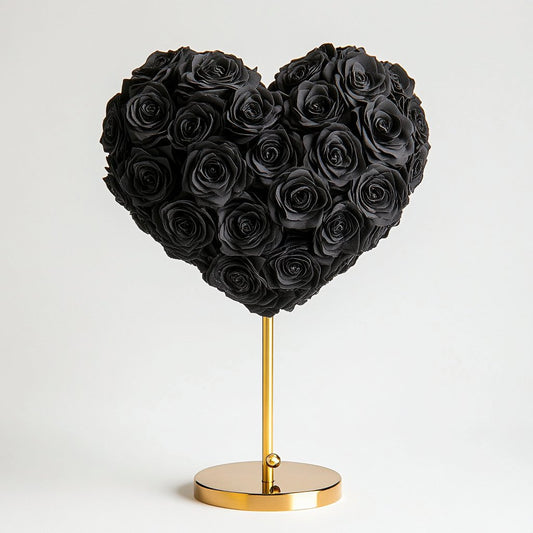 Hades and Persephone Black Rose Heart Lamp - Imaginary Worlds