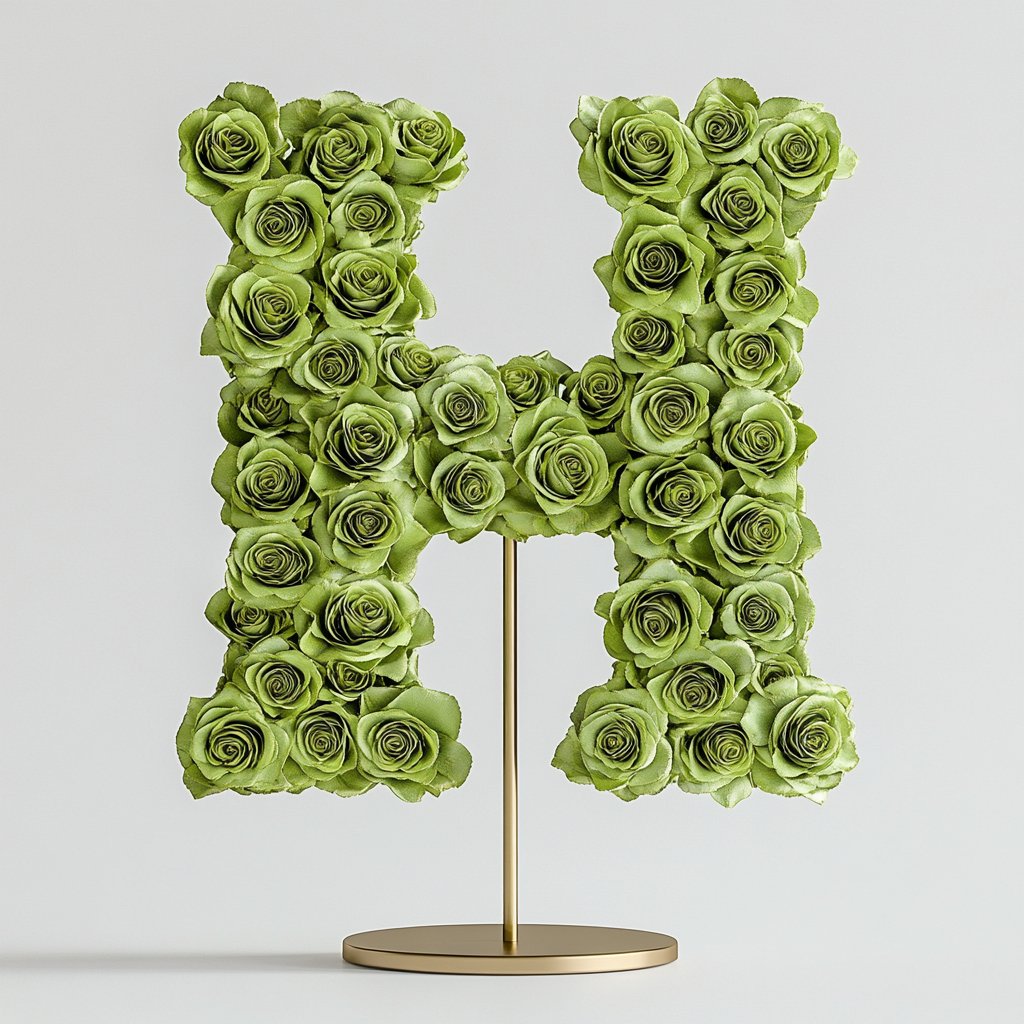 Hades Green Rose Letter H Lamp - Imaginary Worlds