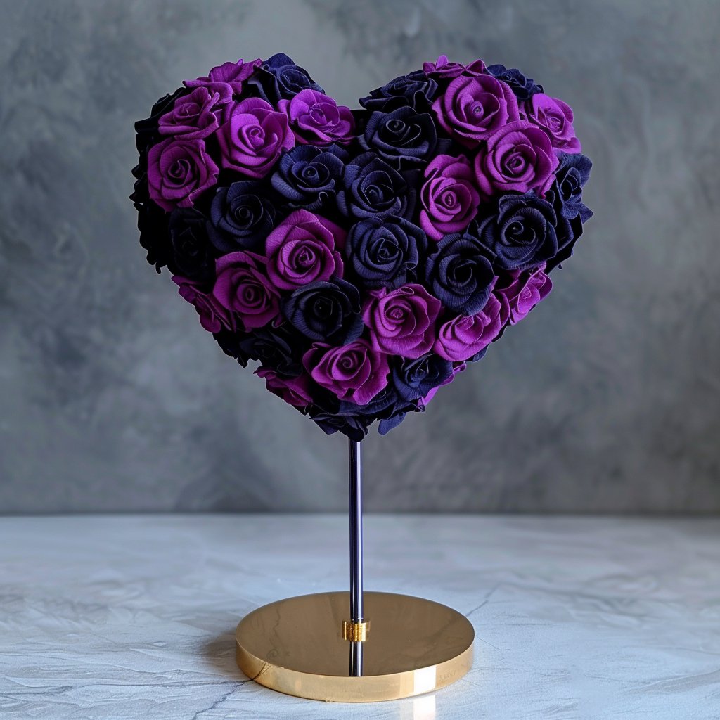 Hecate and Persephone Mixed Rose Heart Lamp - Imaginary Worlds