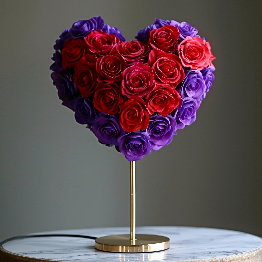 Hector and Andromache Mixed Rose Heart Lamp - Imaginary Worlds