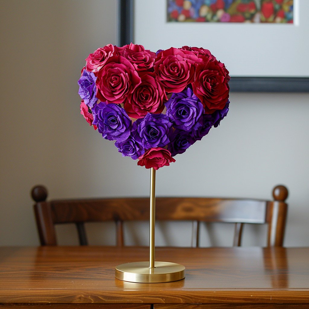 Hector and Andromache Mixed Rose Heart Lamp - Imaginary Worlds