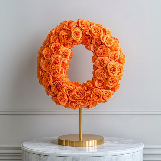 Helios Orange Rose Letter O Lamp - Imaginary Worlds