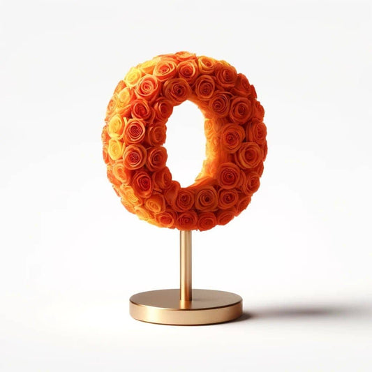 Helios Orange Rose Letter O Lamp - Imaginary Worlds