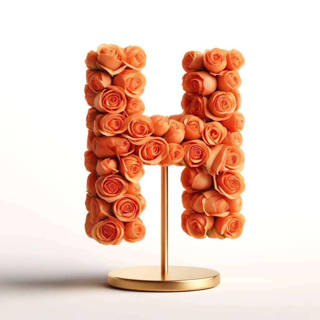 Hestia Orange Rose Letter H Lamp - Imaginary Worlds