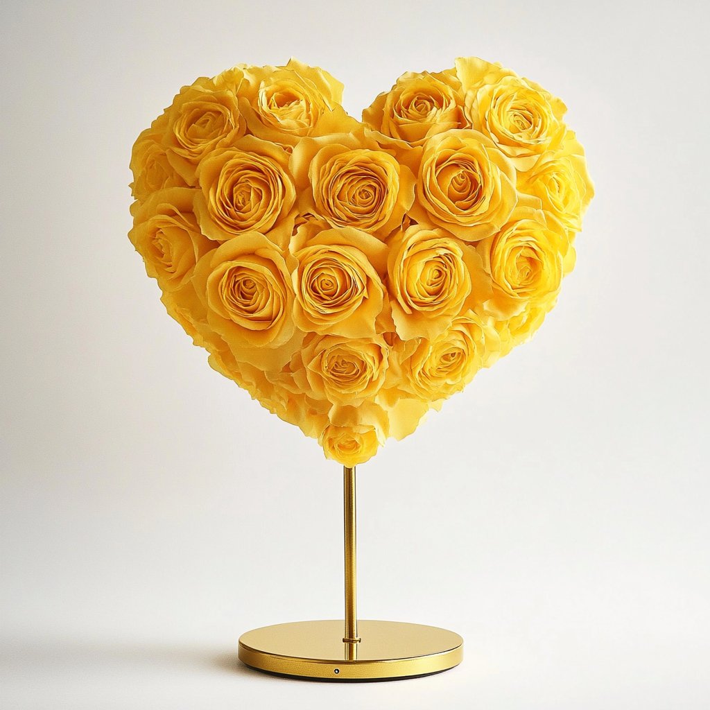 Icarus and Daedalus Yellow Rose Heart Lamp - Imaginary Worlds