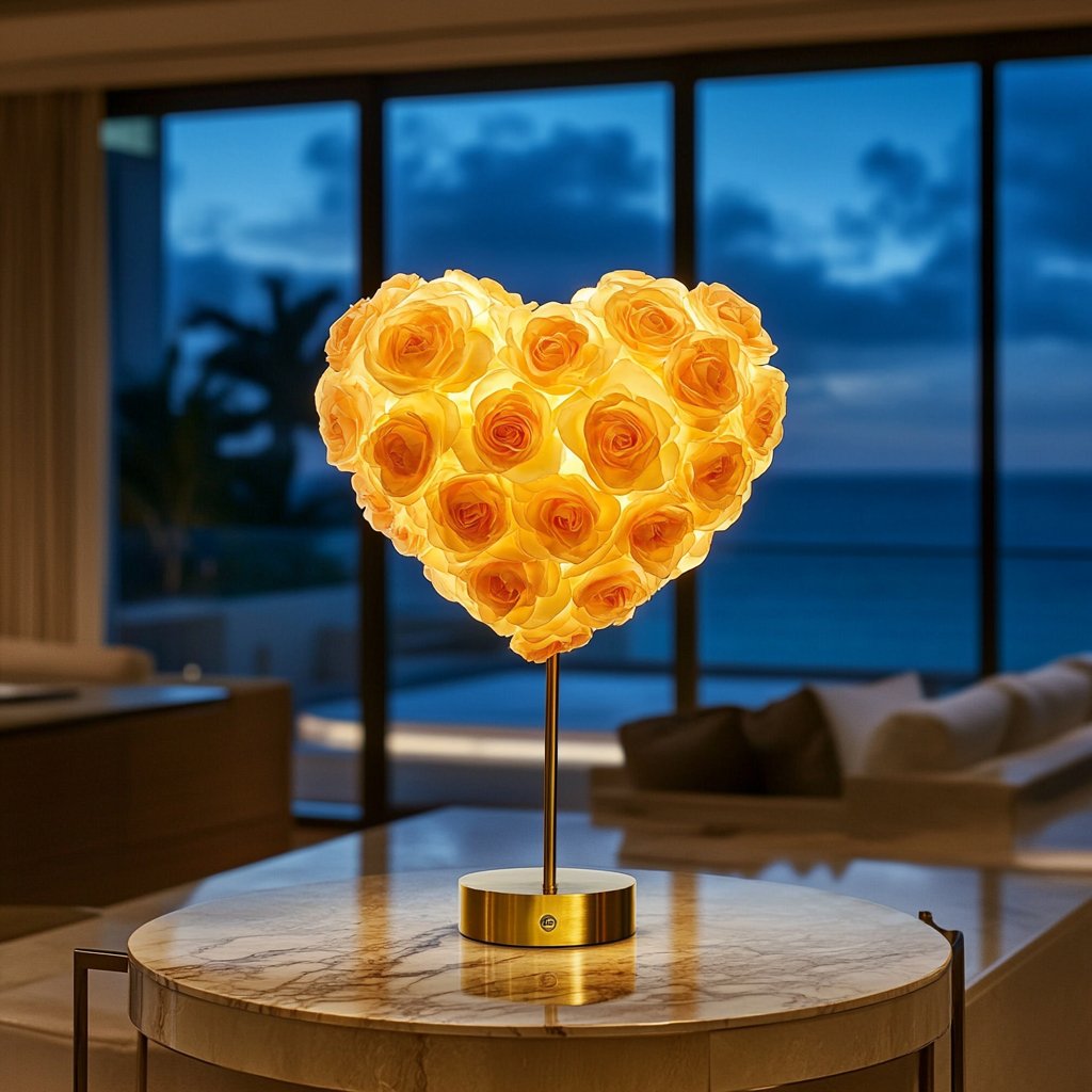 Icarus and Daedalus Yellow Rose Heart Lamp - Imaginary Worlds