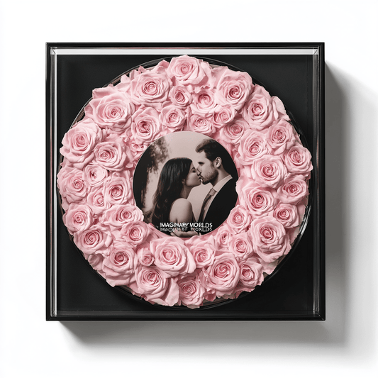 Imaginary Worlds Custom Vinyl Rose Box – Light Pink Roses Edition - Imaginary Worlds