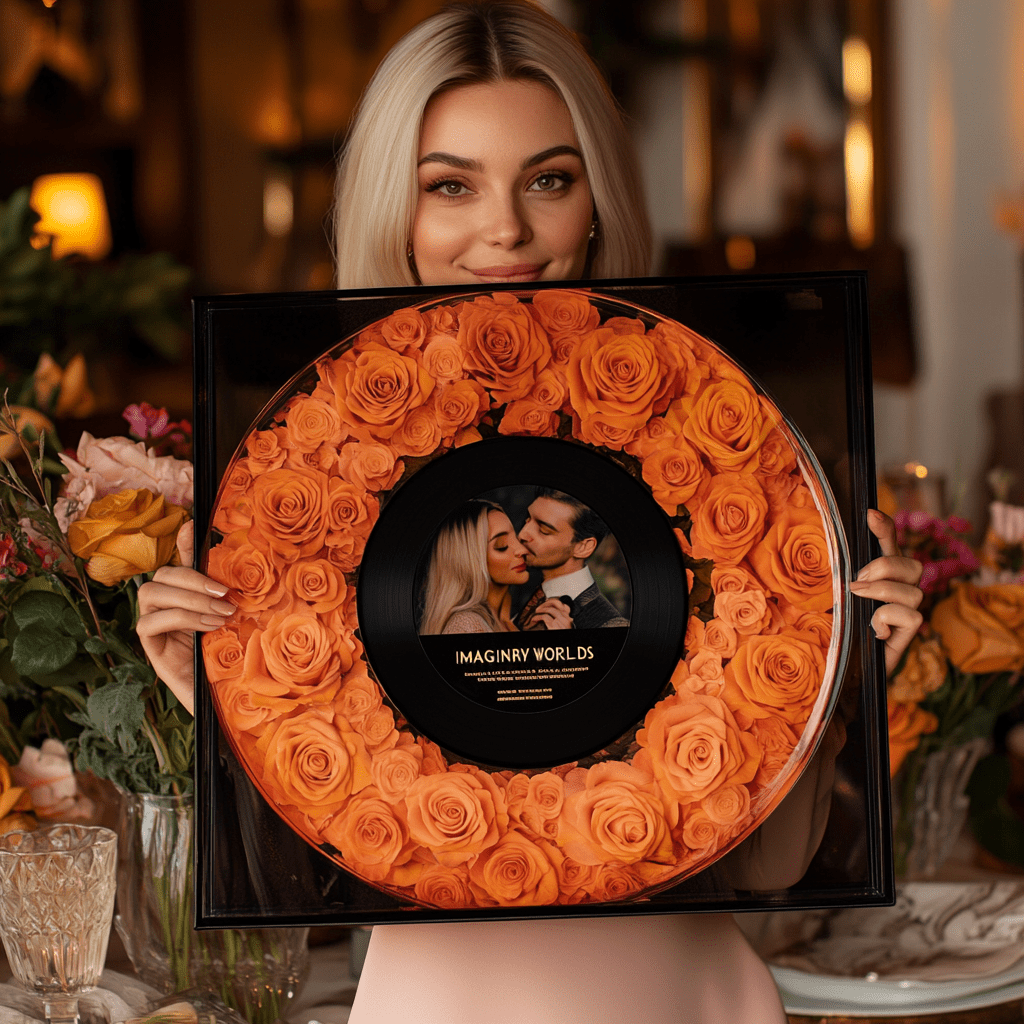 Imaginary Worlds Custom Vinyl Rose Box – Orange Roses Edition - Imaginary Worlds