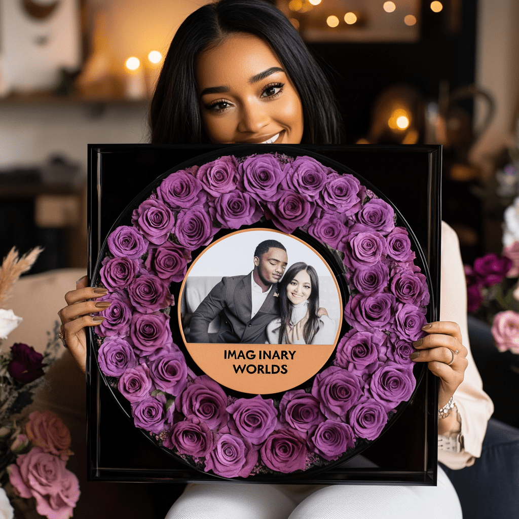 Imaginary Worlds Custom Vinyl Rose Box – Purple Roses Edition - Imaginary Worlds