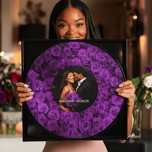 Imaginary Worlds Custom Vinyl Rose Box – Purple Roses Edition - Imaginary Worlds