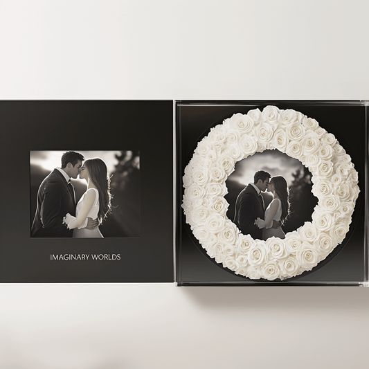 Imaginary Worlds Custom Vinyl Rose Box – White Roses Edition - Imaginary Worlds